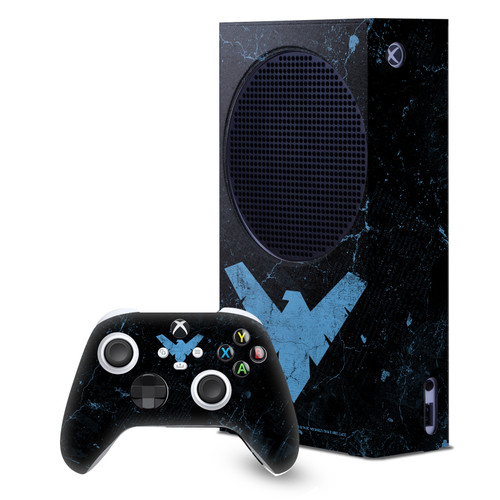 Batman DC Comics Logos And Comic Book Nightwing Game Console Wrap and Game Controller Skin Bundle for Microsoft Series S Console & Controller