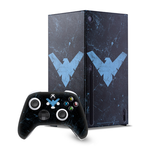Batman DC Comics Logos And Comic Book Nightwing Game Console Wrap and Game Controller Skin Bundle for Microsoft Series X Console & Controller