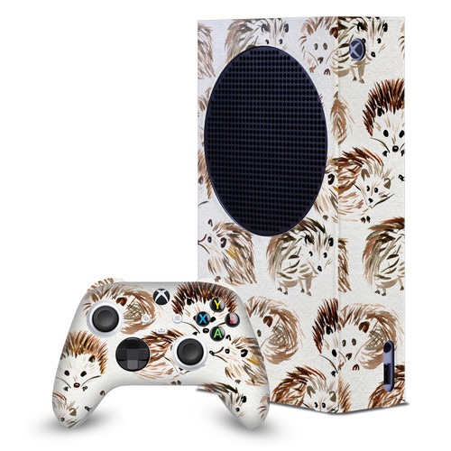 Cat Coquillette Art Mix Hedgehogs Game Console Wrap and Game Controller Skin Bundle for Microsoft Series S Console & Controller
