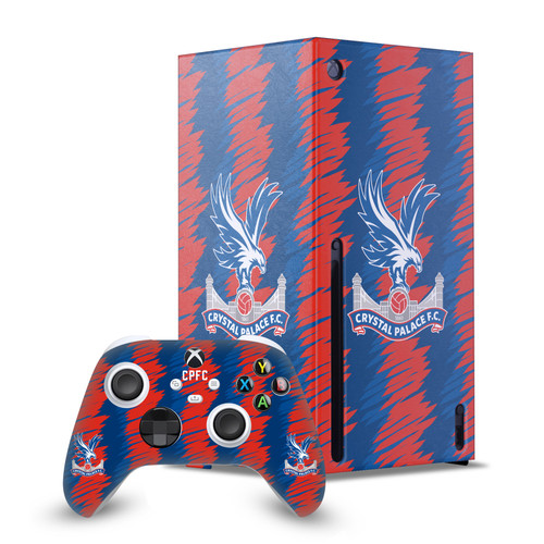 Crystal Palace FC Logo Art Home Kit Game Console Wrap and Game Controller Skin Bundle for Microsoft Series X Console & Controller