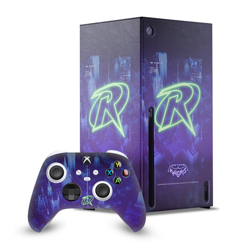 Gotham Knights Character Art Robin Game Console Wrap and Game Controller Skin Bundle for Microsoft Series X Console & Controller