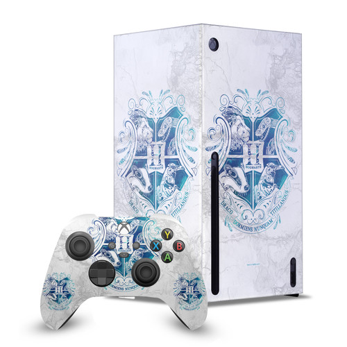 Harry Potter Graphics Hogwarts Aguamenti Game Console Wrap and Game Controller Skin Bundle for Microsoft Series X Console & Controller