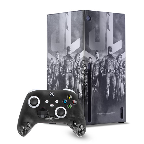 Zack Snyder's Justice League Snyder Cut Character Art Group Game Console Wrap and Game Controller Skin Bundle for Microsoft Series X Console & Controller