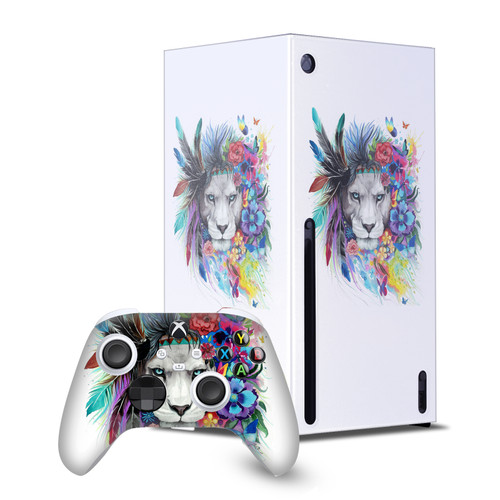 Pixie Cold Art Mix King Of The Lions Game Console Wrap and Game Controller Skin Bundle for Microsoft Series X Console & Controller