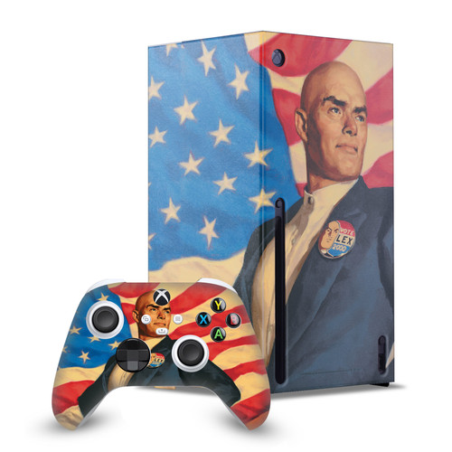 Superman DC Comics Logos And Comic Book Lex Luthor Game Console Wrap and Game Controller Skin Bundle for Microsoft Series X Console & Controller