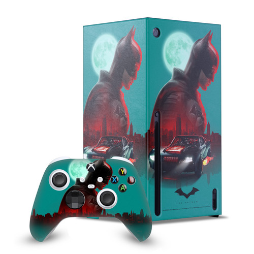 The Batman Neo-Noir and Posters Gotham Batmobile Game Console Wrap and Game Controller Skin Bundle for Microsoft Series X Console & Controller