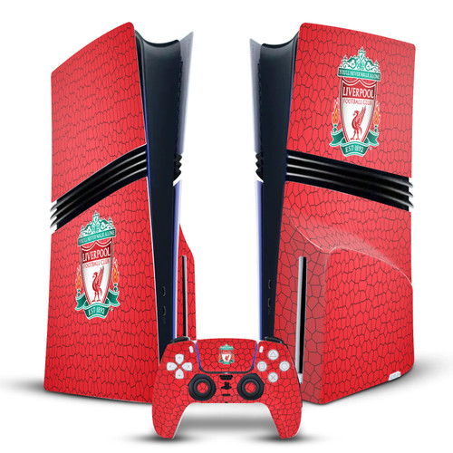 Liverpool Football Club Art Crest Red Mosaic Vinyl Sticker Skin Decal Cover for Sony PS5 Pro Disc Edition Bundle