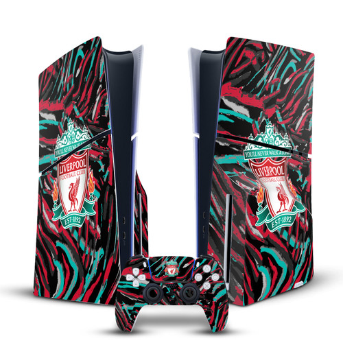 Liverpool Football Club Art Abstract Brush Vinyl Sticker Skin Decal Cover for Sony PS5 Slim Disc Edition Bundle