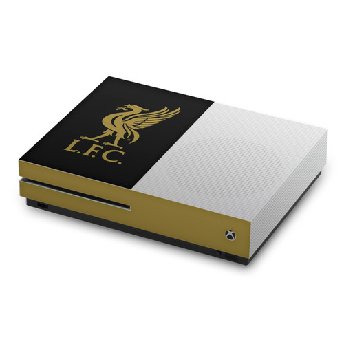 Liverpool Football Club Art Liver Bird Gold On Black Vinyl Sticker Skin Decal Cover for Microsoft Xbox One S Console
