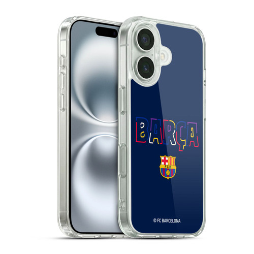 FC Barcelona Graphics Neon Barca Soft Gel Case for Apple iPhone 16 & MagSafe