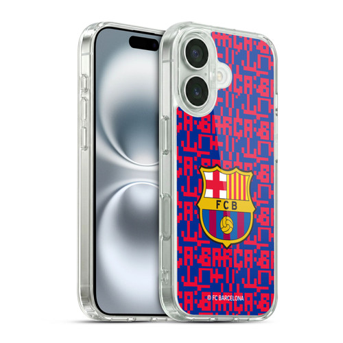 FC Barcelona Graphics Pattern Soft Gel Case for Apple iPhone 16 & MagSafe