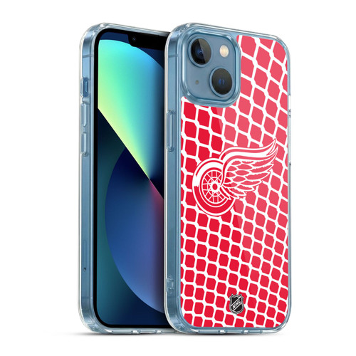 NHL Detroit Red Wings Net Pattern Soft Gel Case for Apple iPhone 13 Mini & MagSafe