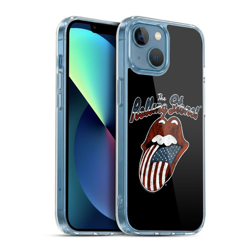 The Rolling Stones Key Art US Flag Tongue Soft Gel Case for Apple iPhone 13 Mini & MagSafe