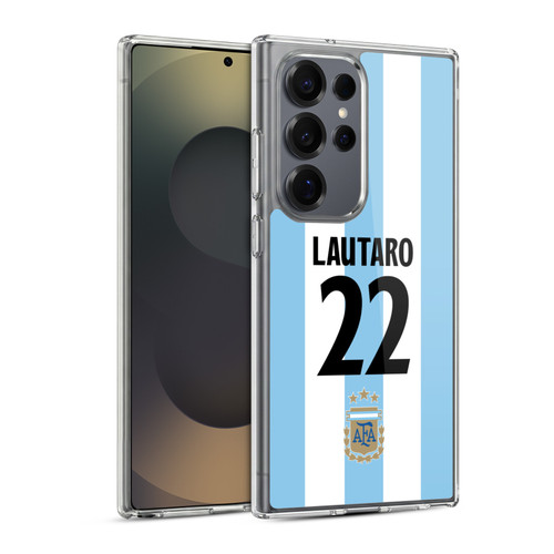 Argentina National Football Team 2024/25 Player Home Kit 1st Group Lautaro Martínez Soft Gel Case for Samsung Galaxy S25 Ultra & MagSafe