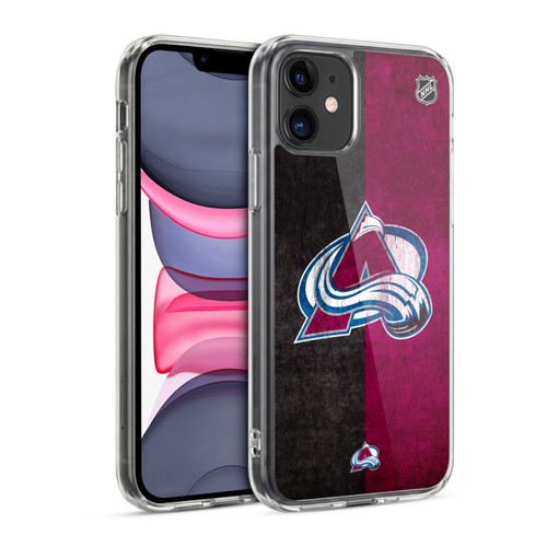 NHL Colorado Avalanche Half Distressed Soft Gel Case for Apple iPhone 11