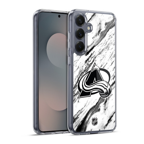 NHL Colorado Avalanche Marble Soft Gel Case for Samsung Galaxy S25+ & MagSafe