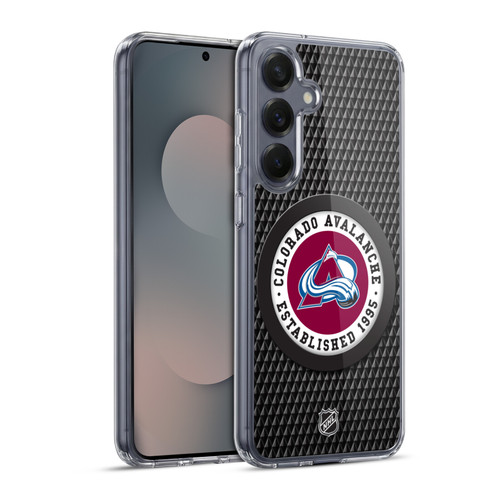 NHL Colorado Avalanche Puck Texture Soft Gel Case for Samsung Galaxy S25+ & MagSafe