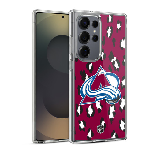 NHL Colorado Avalanche Leopard Pattern Soft Gel Case for Samsung Galaxy S25 Ultra & MagSafe