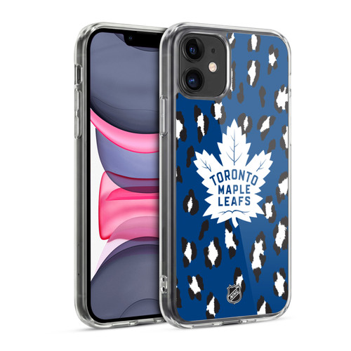 NHL Toronto Maple Leafs Leopard Pattern Soft Gel Case for Apple iPhone 11