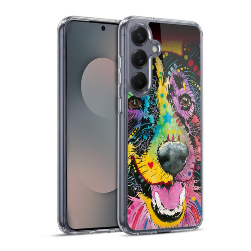 Dean Russo Dogs Smiling Collie Soft Gel Case for Samsung Galaxy S25+ & MagSafe