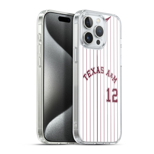 Texas A&M University TAMU Texas A&m University Baseball Jersey Soft Gel Case for Apple iPhone 15 Pro Max & MagSafe