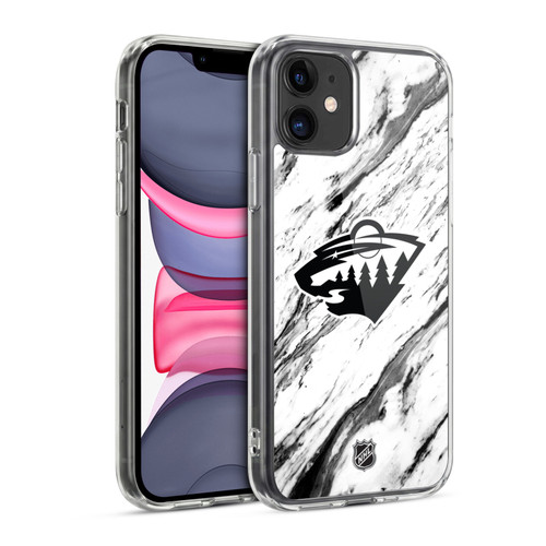 NHL Minnesota Wild Marble Soft Gel Case for Apple iPhone 11