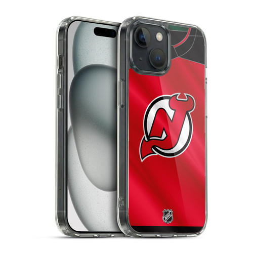 NHL New Jersey Devils Jersey Soft Gel Case for Apple iPhone 15 & MagSafe
