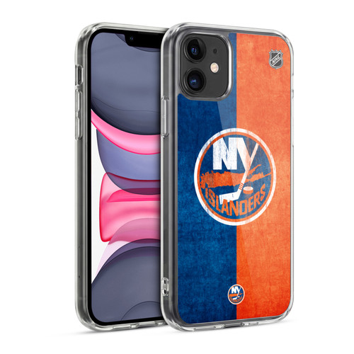 NHL New York Islanders Half Distressed Soft Gel Case for Apple iPhone 11