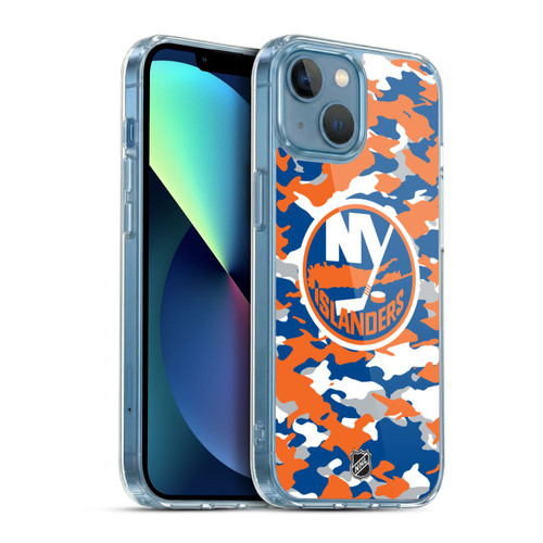 NHL New York Islanders Camouflage Soft Gel Case for Apple iPhone 13 Mini & MagSafe