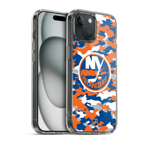 NHL New York Islanders Camouflage Soft Gel Case for Apple iPhone 15 & MagSafe