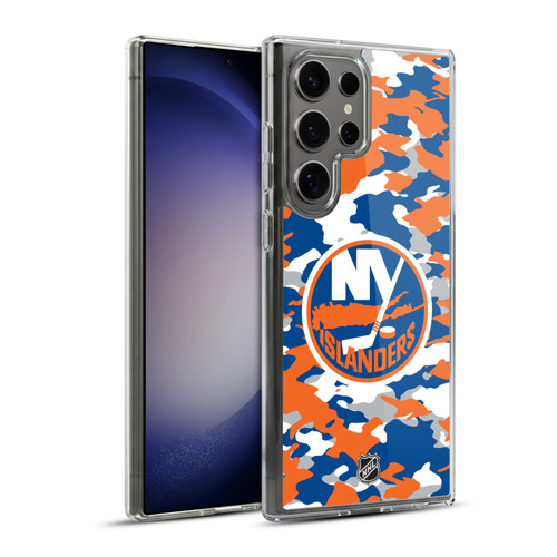 NHL New York Islanders Camouflage Soft Gel Case for Samsung Galaxy S23 Ultra 5G & MagSafe