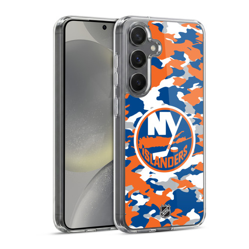 NHL New York Islanders Camouflage Soft Gel Case for Samsung Galaxy S24 5G & MagSafe