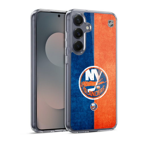NHL New York Islanders Half Distressed Soft Gel Case for Samsung Galaxy S25 & MagSafe