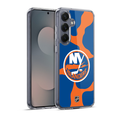 NHL New York Islanders Cow Pattern Soft Gel Case for Samsung Galaxy S25+ & MagSafe