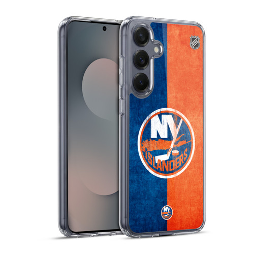 NHL New York Islanders Half Distressed Soft Gel Case for Samsung Galaxy S25+ & MagSafe