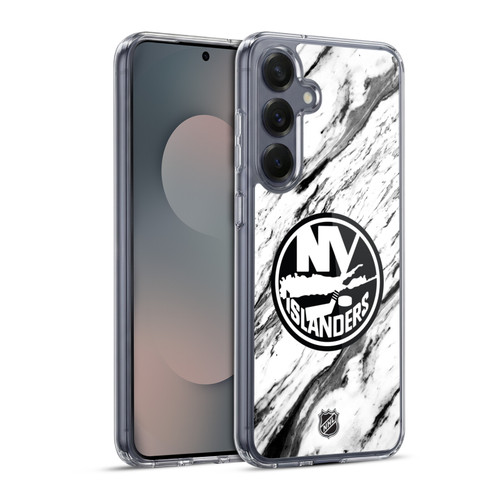 NHL New York Islanders Marble Soft Gel Case for Samsung Galaxy S25+ & MagSafe