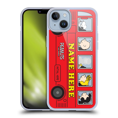 Custom Customised Personalised Peanuts Art Red Bus Soft Gel Case for Apple iPhone 14 Plus & MagSafe