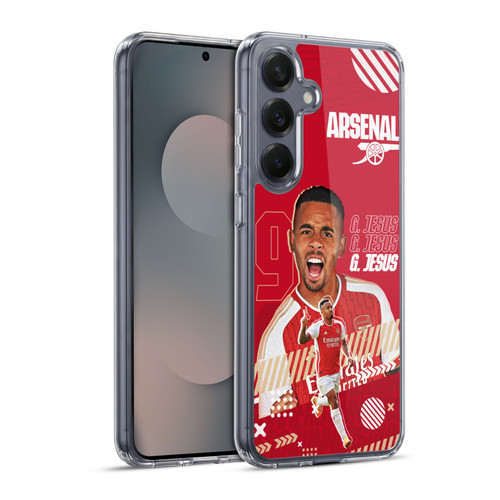 Arsenal FC 2023/24 First Team Gabriel Jesus Soft Gel Case for Samsung Galaxy S25+ & MagSafe