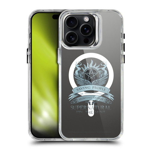 Supernatural Character Art Saving People Logo SHOCKPROOF BUMPER CASE COMPATIBLE WITH Apple iPhone 15 Pro Max & MAGSAFE