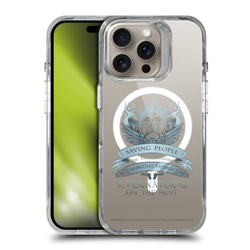 Supernatural Character Art Saving People Logo SHOCKPROOF BUMPER CASE COMPATIBLE WITH Apple iPhone 16 Pro & MAGSAFE