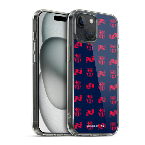 FC Barcelona Graphics Crest Pattern Soft Gel Case for Apple iPhone 15 & MagSafe