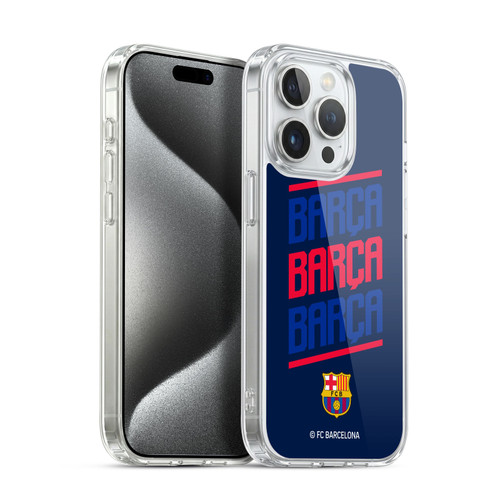 FC Barcelona Graphics Barca Type Soft Gel Case for Apple iPhone 15 Pro & MagSafe