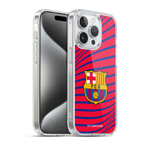 FC Barcelona Graphics Texture Soft Gel Case for Apple iPhone 15 Pro & MagSafe