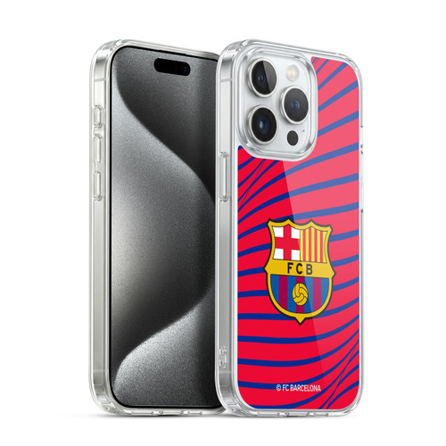 FC Barcelona Graphics Texture Soft Gel Case for Apple iPhone 15 Pro & MagSafe