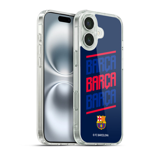 FC Barcelona Graphics Barca Type Soft Gel Case for Apple iPhone 16 Plus & MagSafe