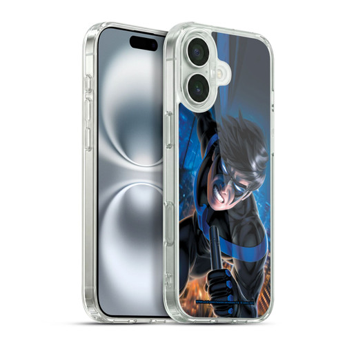 Batman DC Comics Nightwing Blue Logo Suit #60 2019 Soft Gel Case for Apple iPhone 16 Plus & MagSafe