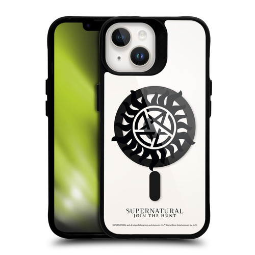 Supernatural Character Art Protection BLACK SHOCKPROOF BUMPER CASE COMPATIBLE WITH Apple iPhone 14 & MAGSAFE