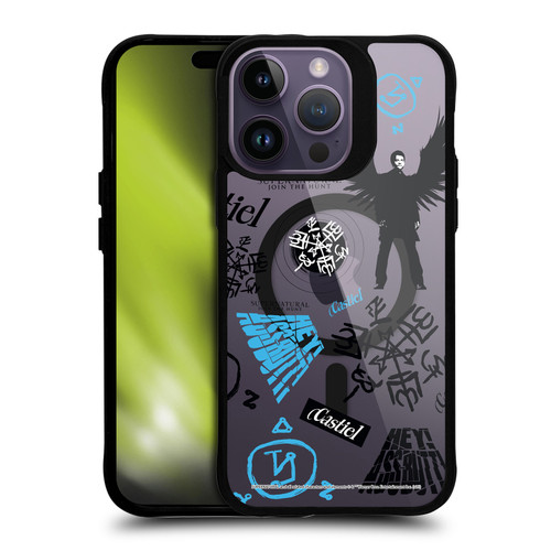Supernatural Character Art Castiel BLACK SHOCKPROOF BUMPER CASE COMPATIBLE WITH Apple iPhone 14 Pro Max & MAGSAFE