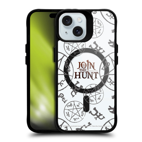 Supernatural Character Art Join The Hunt BLACK SHOCKPROOF BUMPER CASE COMPATIBLE WITH Apple iPhone 15 & MAGSAFE