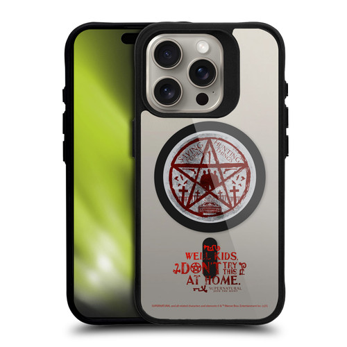 Supernatural Character Art Hunter's Code BLACK SHOCKPROOF BUMPER CASE COMPATIBLE WITH Apple iPhone 15 Pro & MAGSAFE
